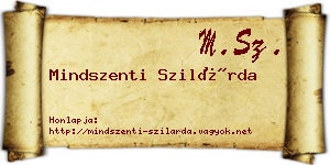 Mindszenti Szilárda névjegykártya